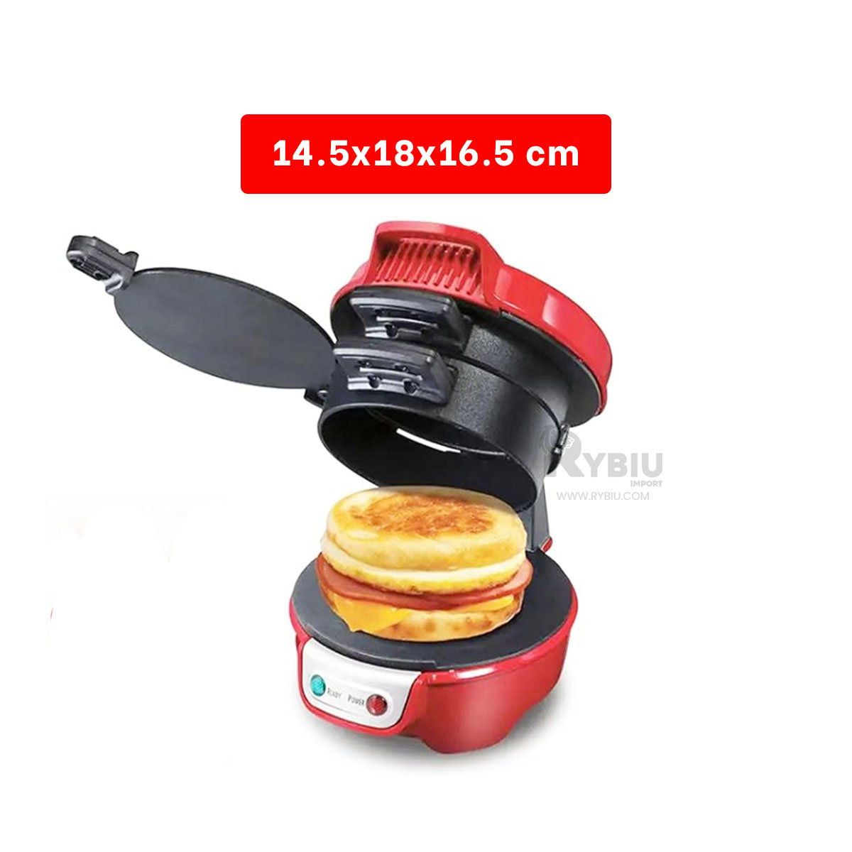 GENERICO - Freidora Antiadherente de Hamburguesa Rojo Y+Ligas de Regalo