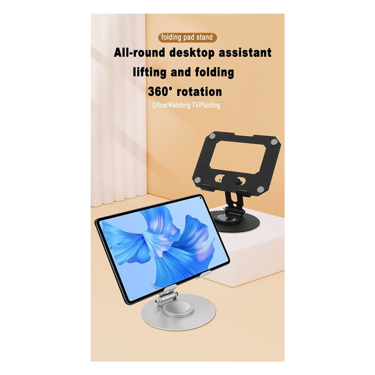 OEM - Soporte de Metal para Tablet o Celular en Escritorio Ajustable 360º