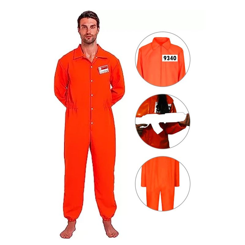 GENERICO - Disfraz Genérico Prisionero para Adulto Talla M