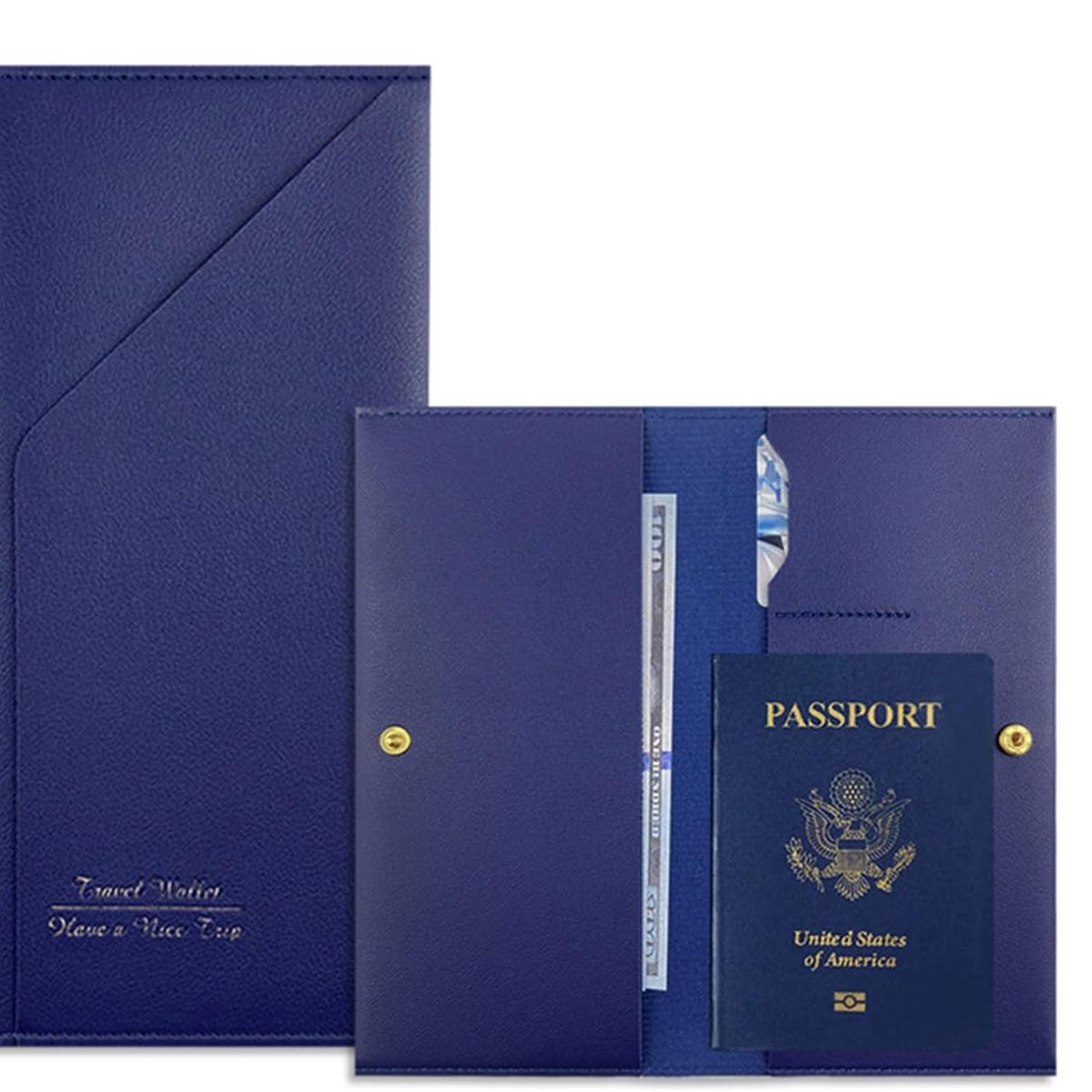 GENERICO - PORTA PASAPORTE DE CUERO PU POLIURETANO CARTERA BILLETERA