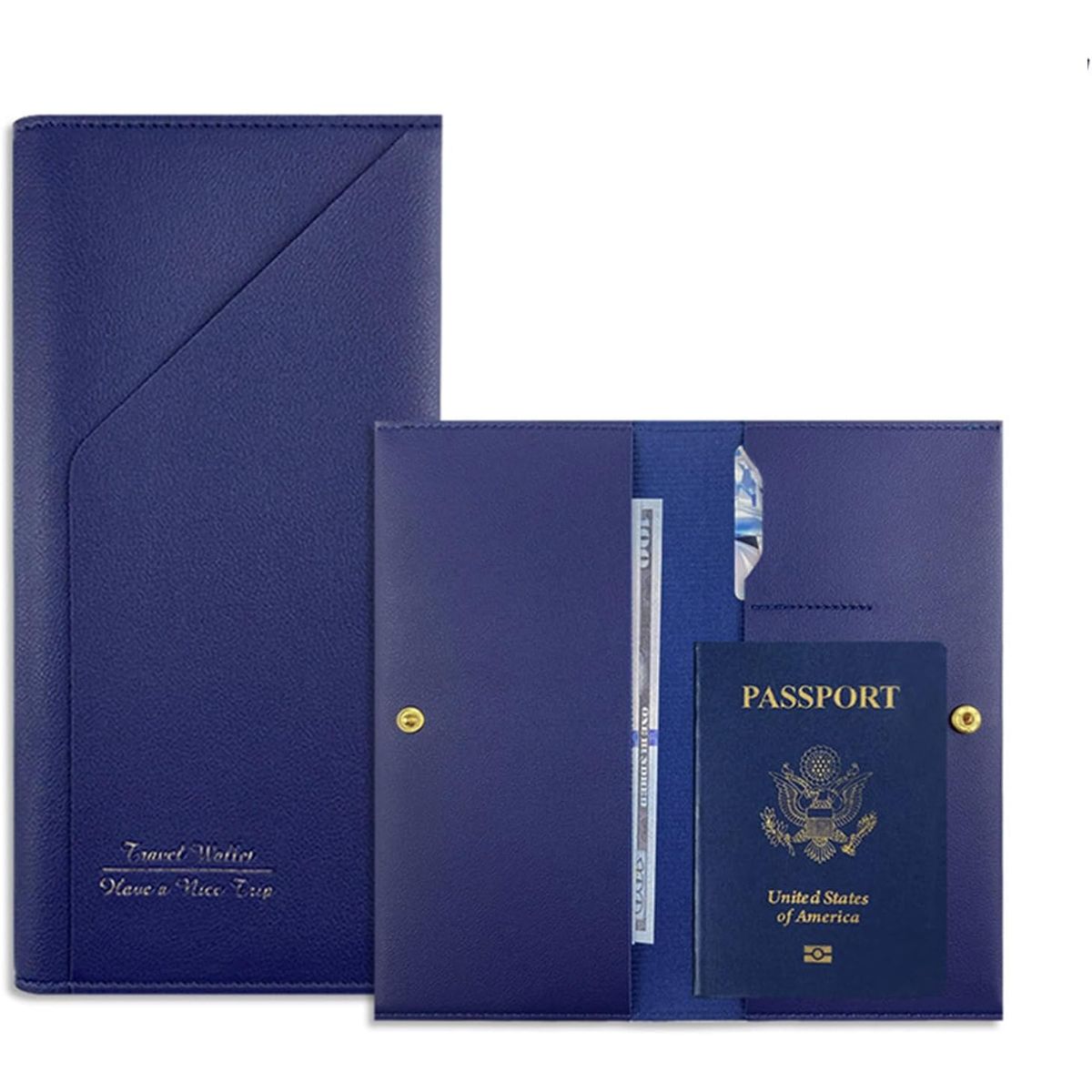 GENERICO - PORTA PASAPORTE DE CUERO PU POLIURETANO CARTERA BILLETERA