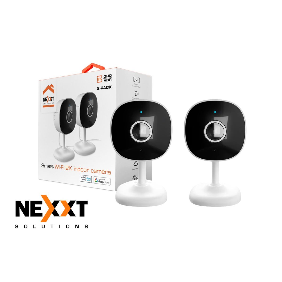 NEXXT SOLUTIONS - Cámara Inalámbrica Nexxt NHC-I710 2K Pack 2 Interior Deteccion humana Audio 2vías