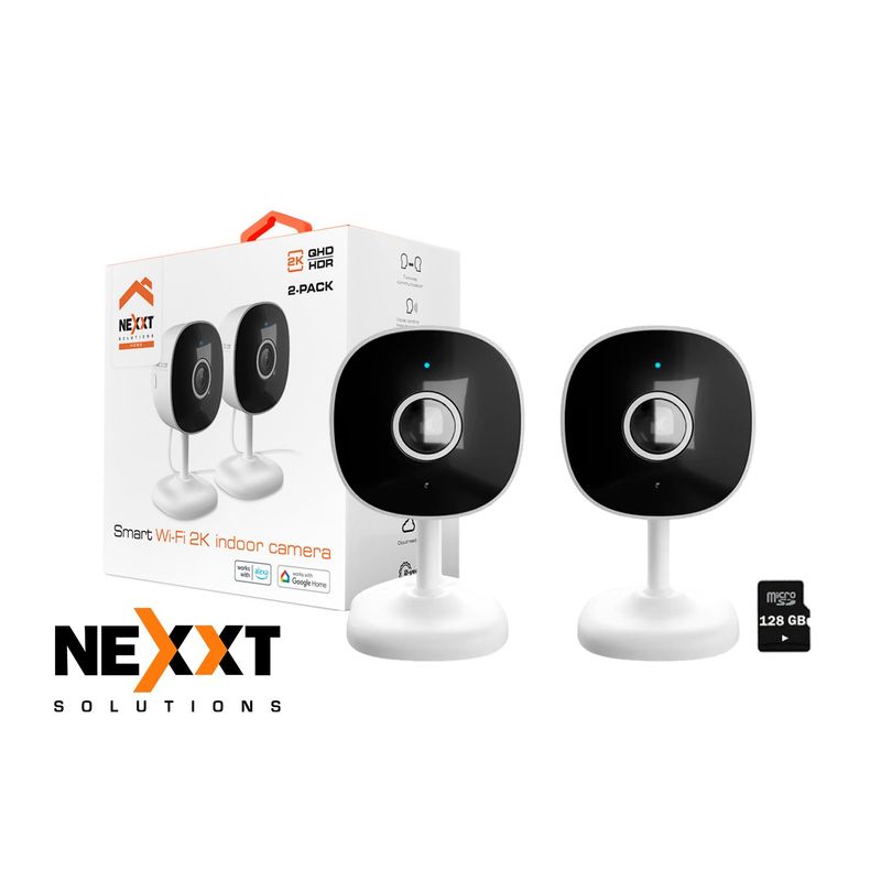 NEXXT SOLUTIONS - Cámara Inalámbrica Nexxt NHC-I710 2K Pack3 Deteccion humana Audio2vías +SD128GB