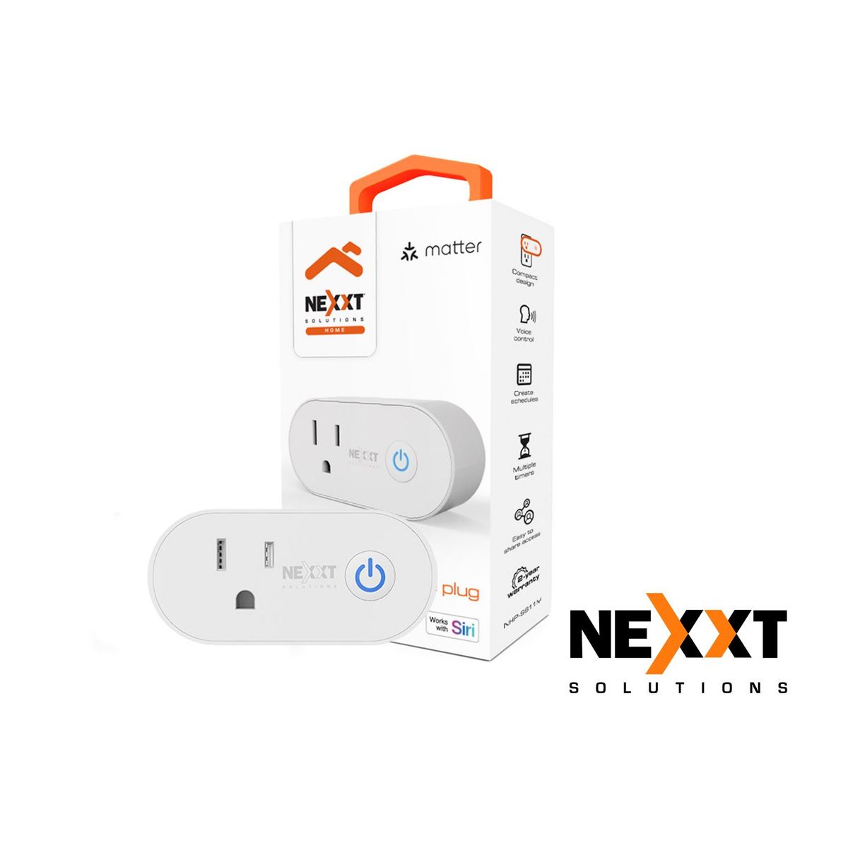 Nexxt Solutions - Enchufe Smart WiFi Nexxt NHP-S611M Certificación Matter Control Voz Temporizador