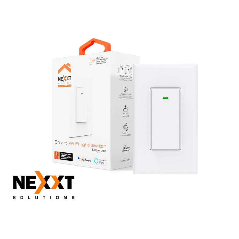 NEXXT SOLUTIONS - Interruptor Smart Wifi 1 vía Nexxt NHE-S100 Temporizador Activación Voz 500W
