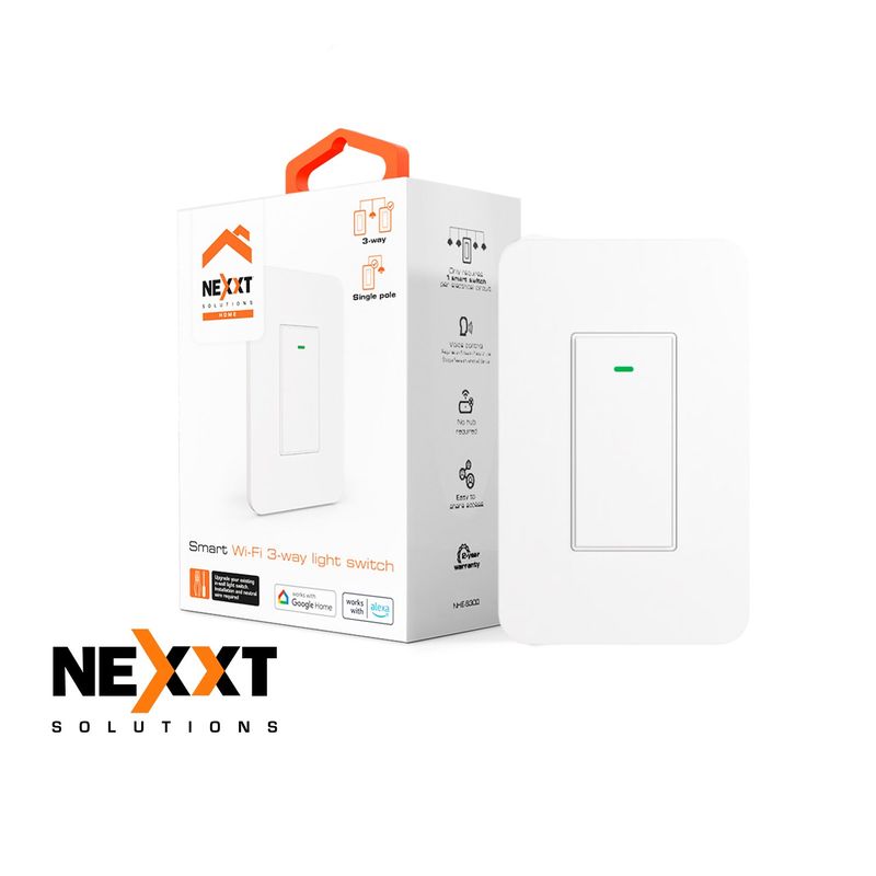NEXXT SOLUTIONS - Interruptor Smart Wifi 3 vías Nexxt NHE-S300 Temporizador Activación Voz