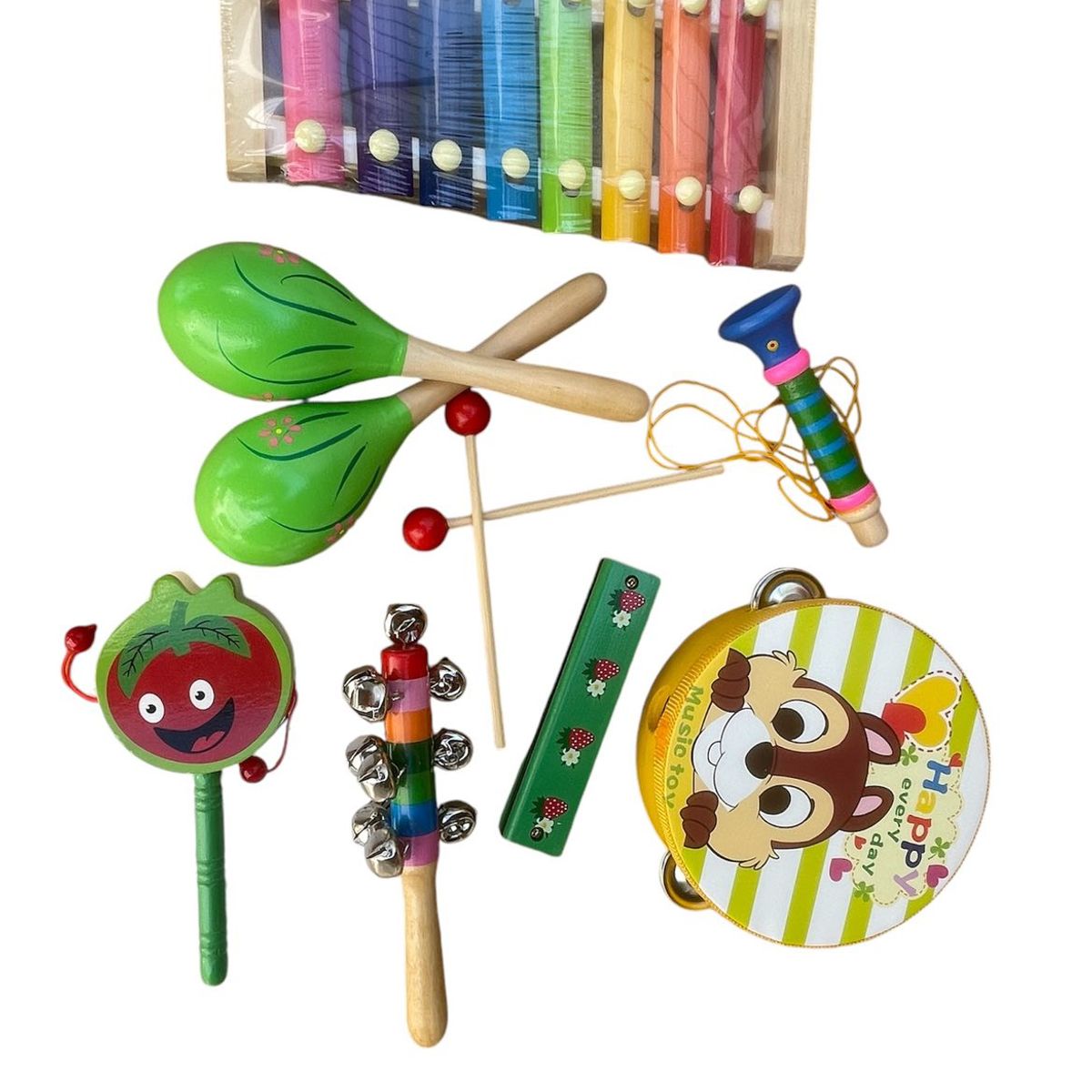 ARTE EN MADERA PERU - Set de Instrumentos Musicales para Niños