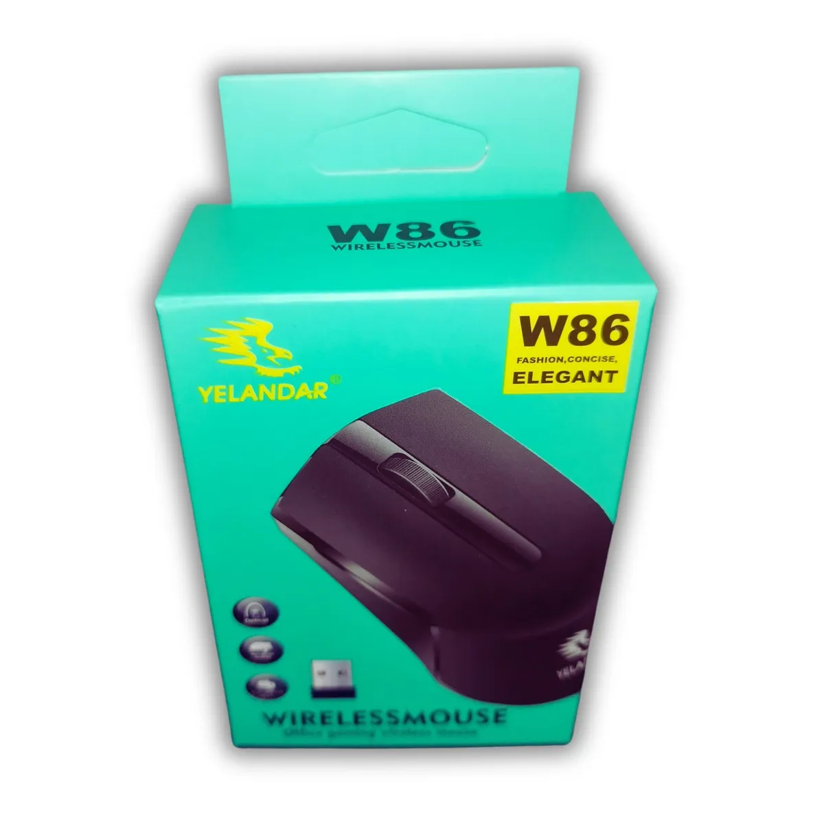 GENERICO - Mouse inalámbrico Yelandar W86 Negro 4 botones 1600 DPI