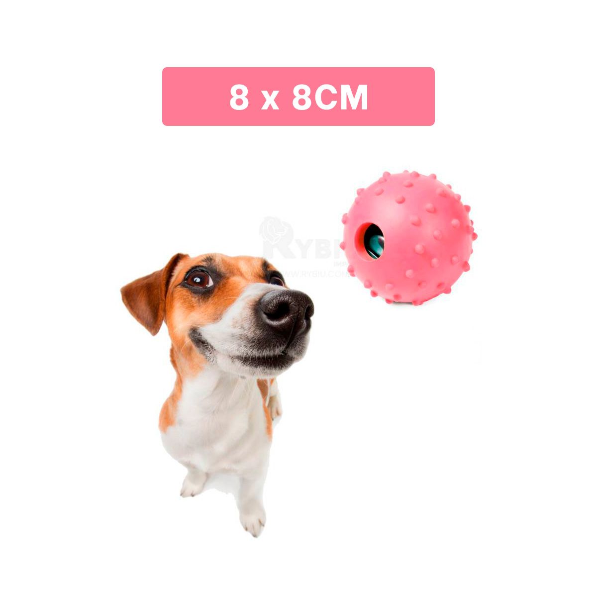 GENERICO - Pelota para Perros Masticable de Rosado Y+Gift Stickers