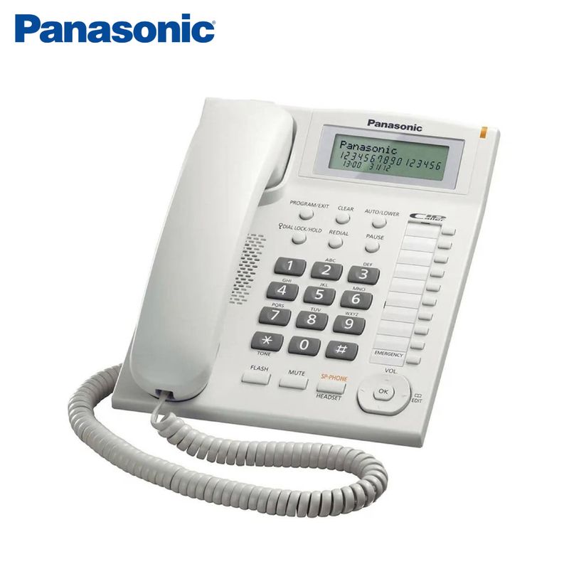 PANASONIC - TELÉFONO FIJO PANASONIC ALÁMBRICO BLANCO KX-TS880LXW