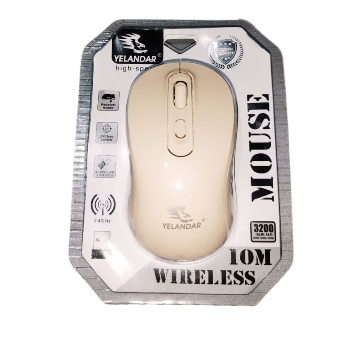 GENERICO - Mouse inalámbrico Yelandar W86 Beige 4 botones 1600 DPI