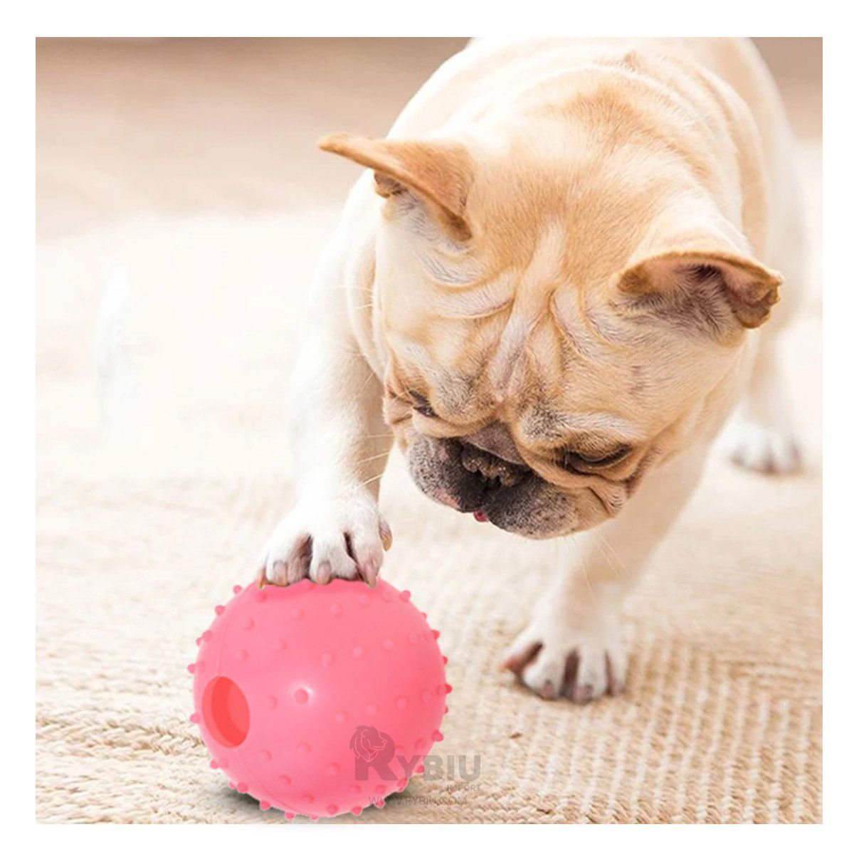 GENERICO - Pelota para Mascota Flexible Rosado Y+Regalo Agendita