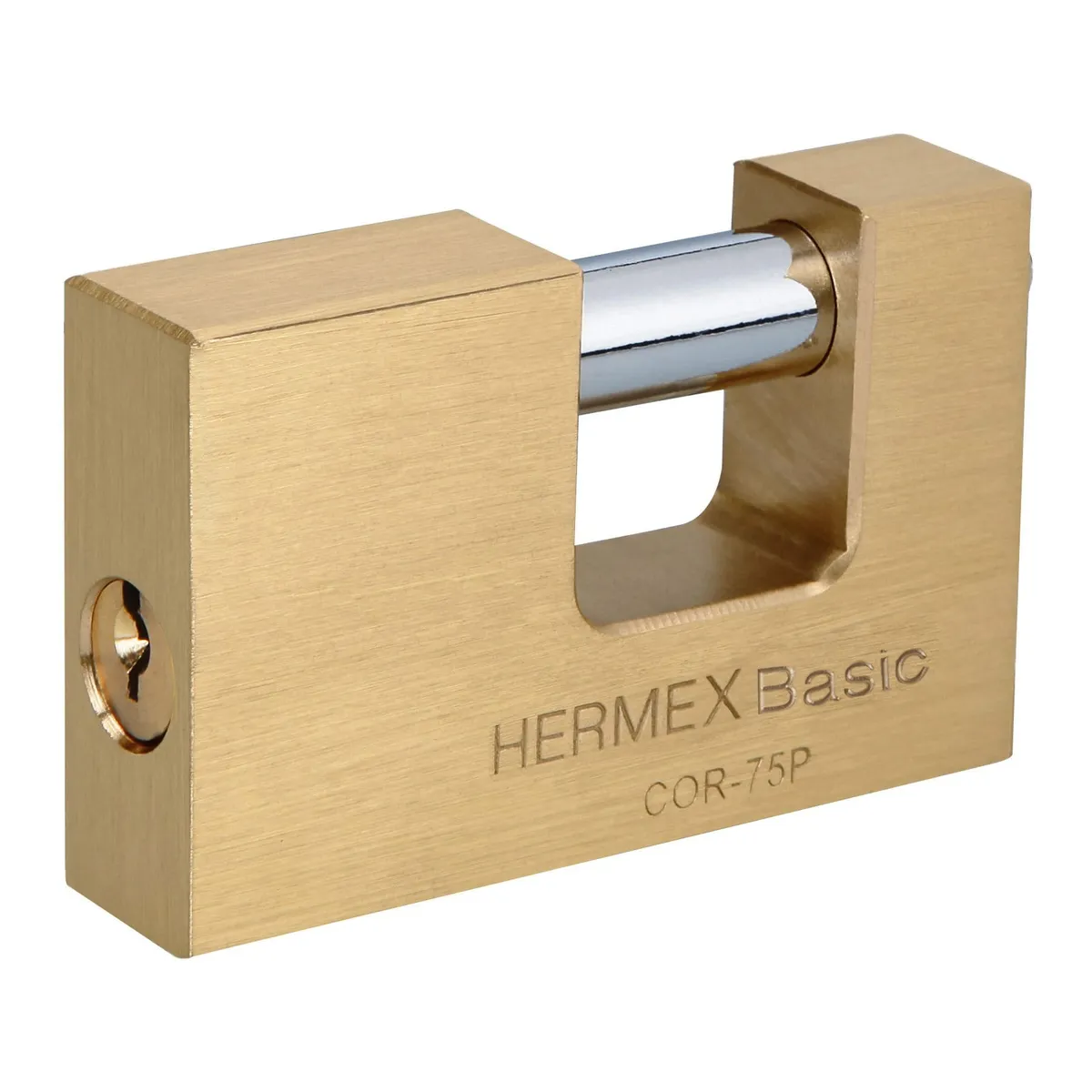 HERMEX - Candado 75mm Tipo Jumbo Antipalanca Laton Solido 23512 Hermex
