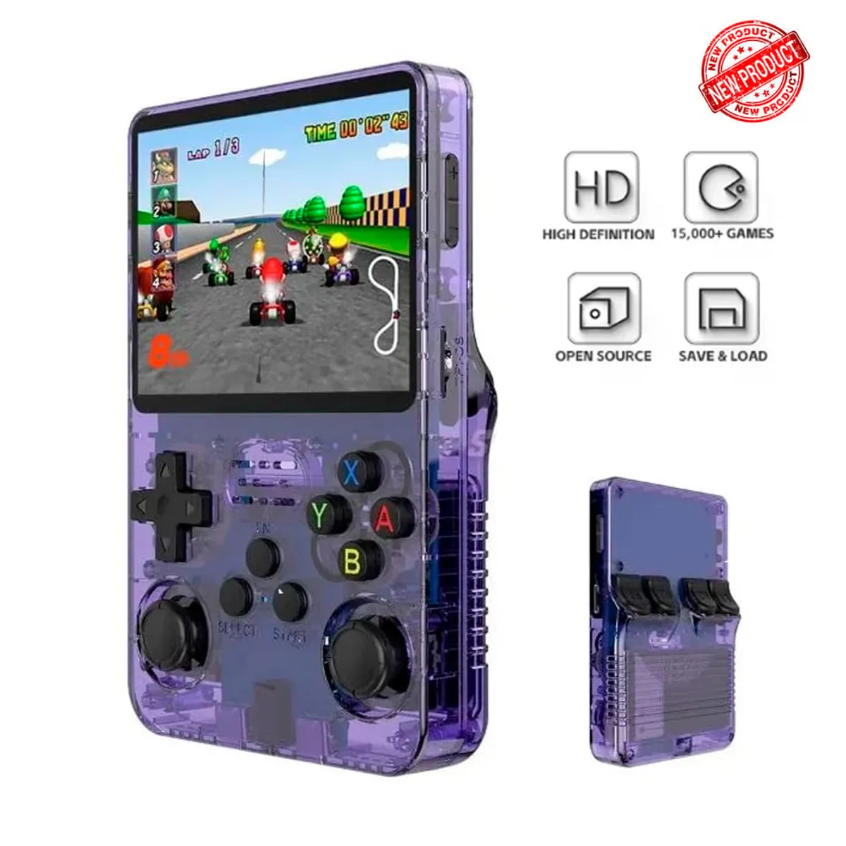 GENERICO - CONSOLA DE VIDEOJUEGOS PORTÁTIL R36S 128GB VIOLETA