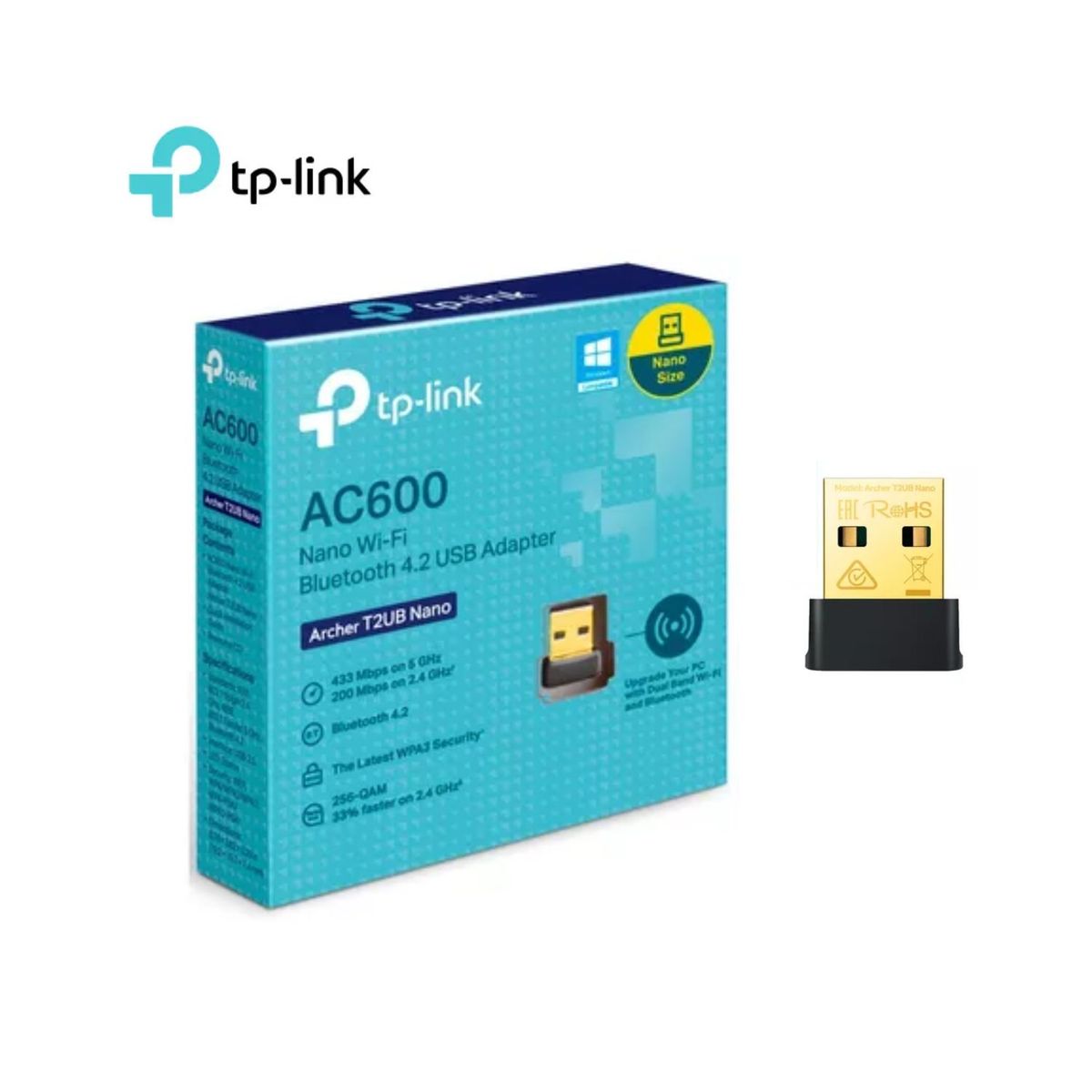 TP LINK - Adaptador  TP-Link Archer T2UB Nano Doble Banda AC600 Wifi y Bluetooh