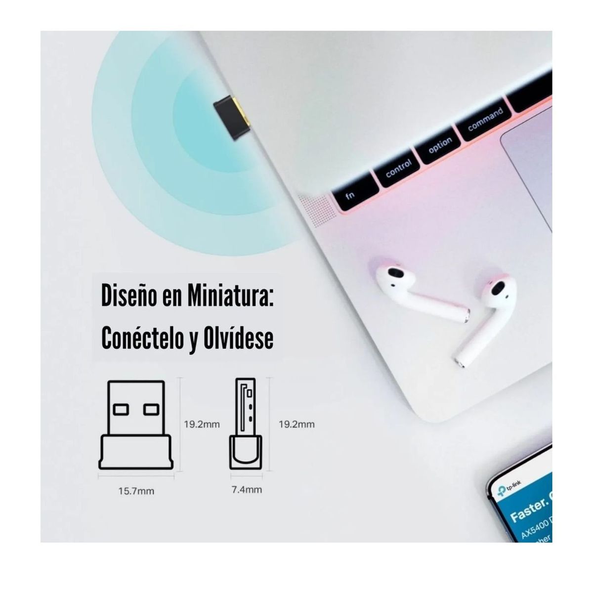 TP LINK - Adaptador  TP-Link Archer T2UB Nano Doble Banda AC600 Wifi y Bluetooh