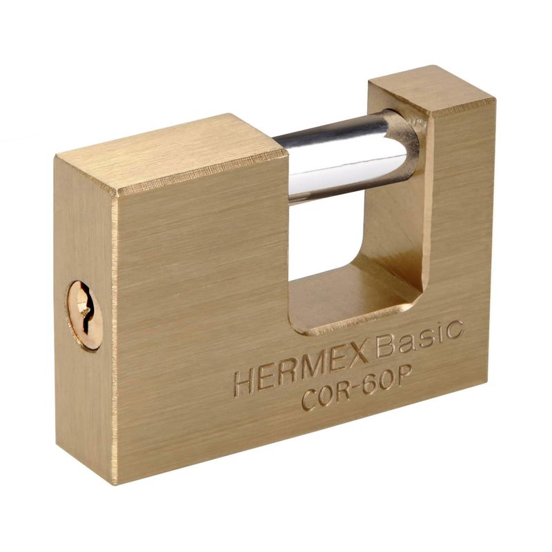 HERMEX - Candado 60mm Tipo Jumbo Antipalanca Laton Solido 22518 Hermex