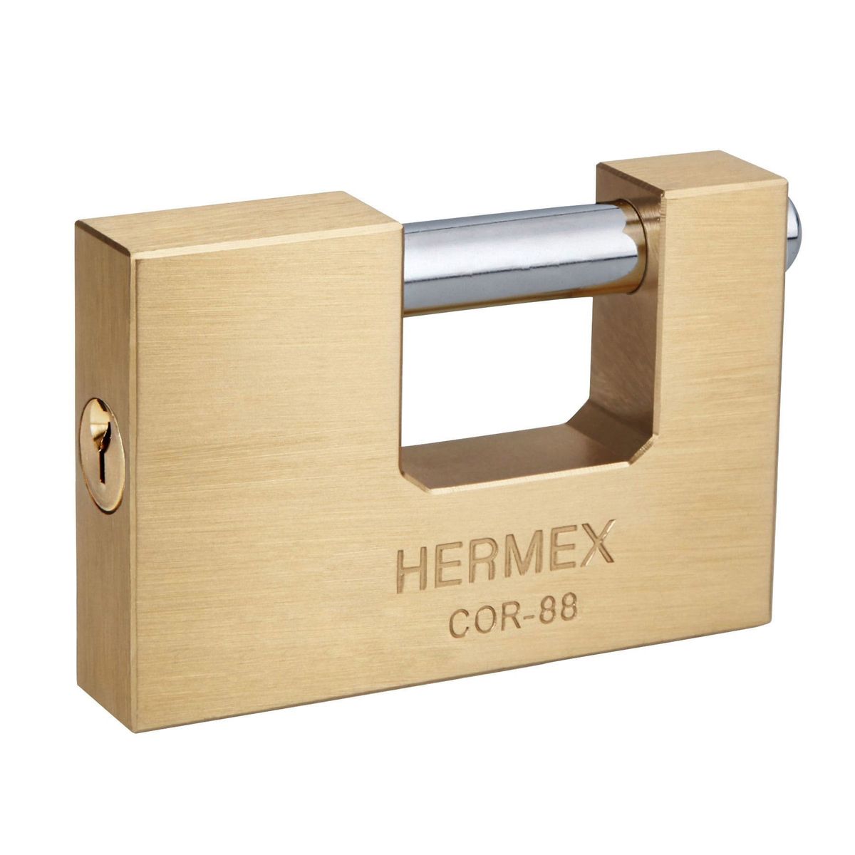 HERMEX - Candado 88mm Tipo Jumbo Antipalanca Laton Solido 43358 Hermex