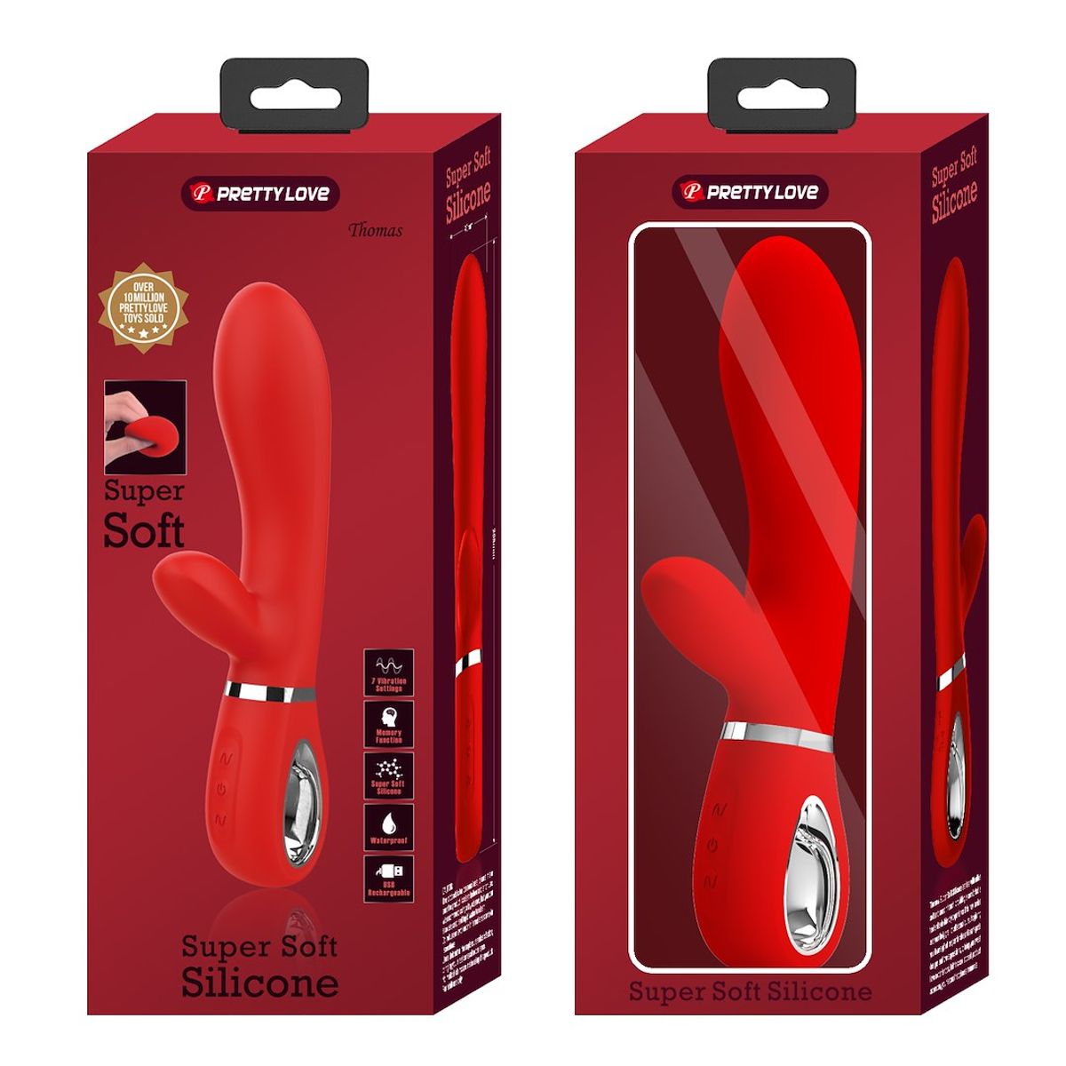 PRETTY LOVE - Vibrador Silicona Medica Super Suave Thomas Vibrator 7 Funciones
