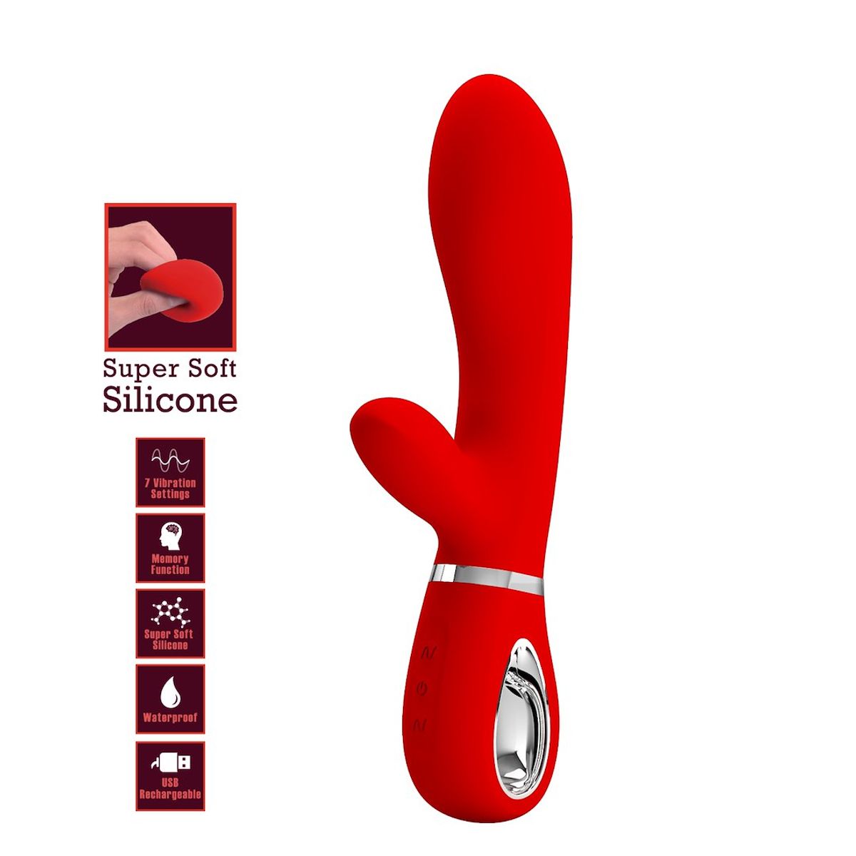 PRETTY LOVE - Vibrador Silicona Medica Super Suave Thomas Vibrator 7 Funciones
