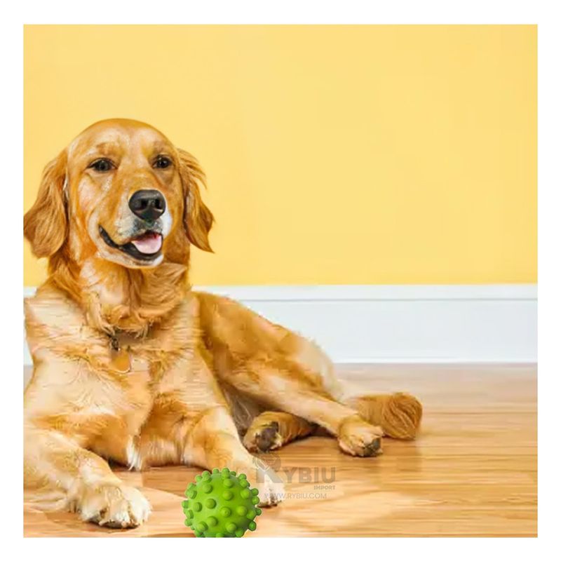 RYBIU IMPORT - Pelota de Caucho de Perro en Color Verde Y+Regalo Stickers