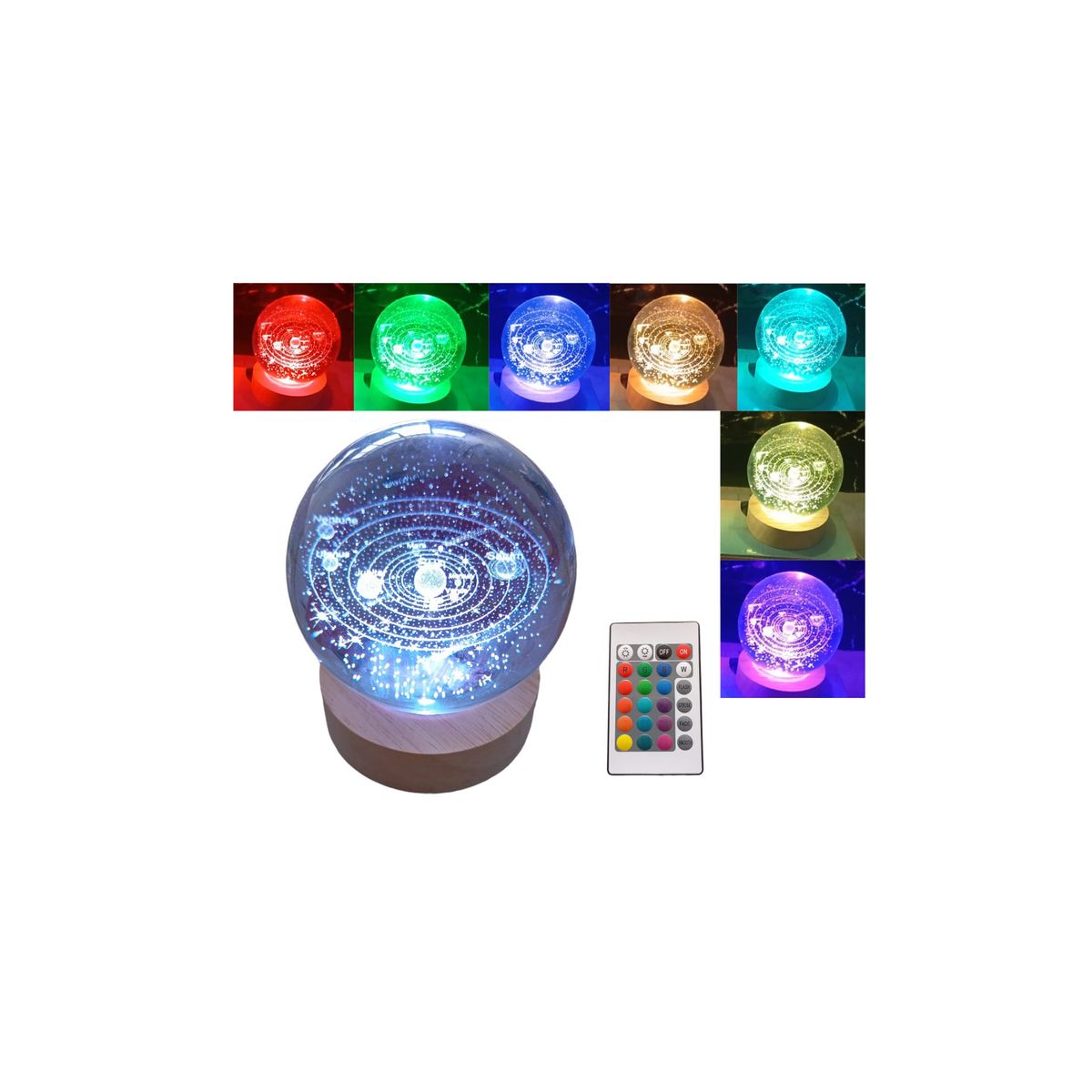 GENERICO - Lampara Esfera Led Multi Color Rgb Sistema Solar Con Control