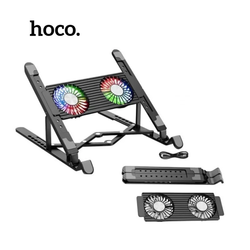 HOCO - Cooler Doble Soporte para laptop con luces RGB Hoco DH-17