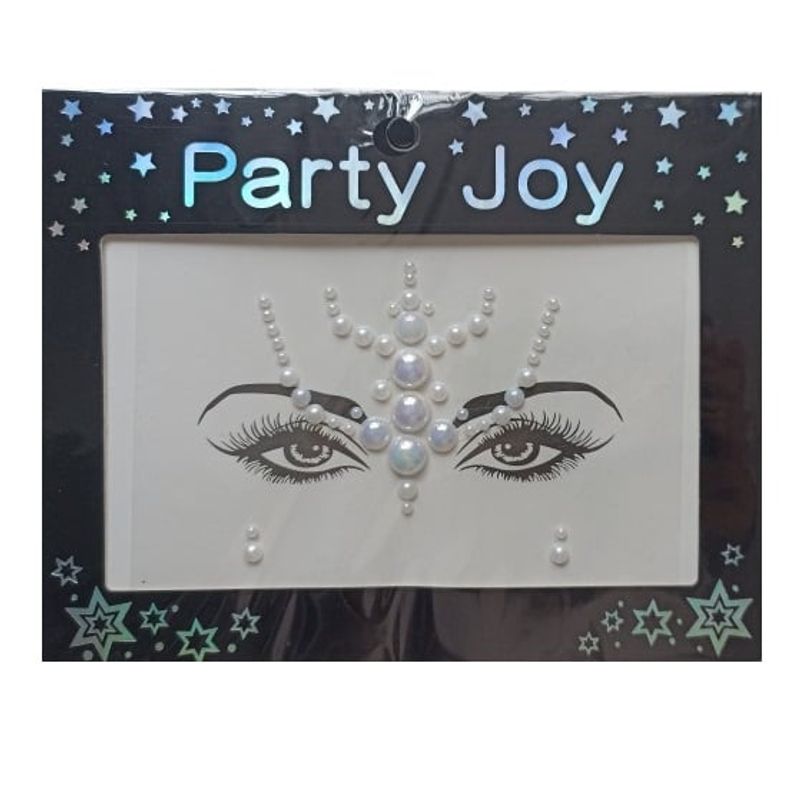 GENERICO - Gemas adhesivas blancas para rostro para fiestas Halloween