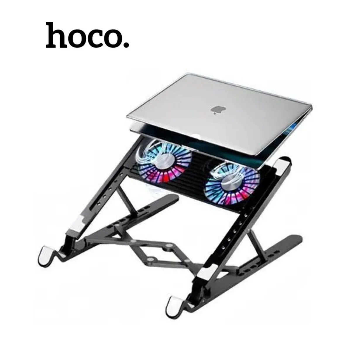 HOCO - Cooler Doble Soporte para laptop con luces RGB Hoco DH-17