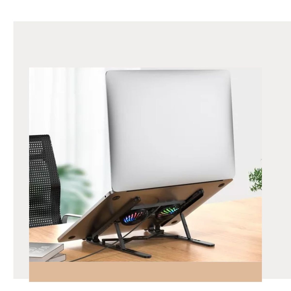 HOCO - Cooler Doble Ventilador Soporte Laptop Hoco DH-17 Con Luces RGB