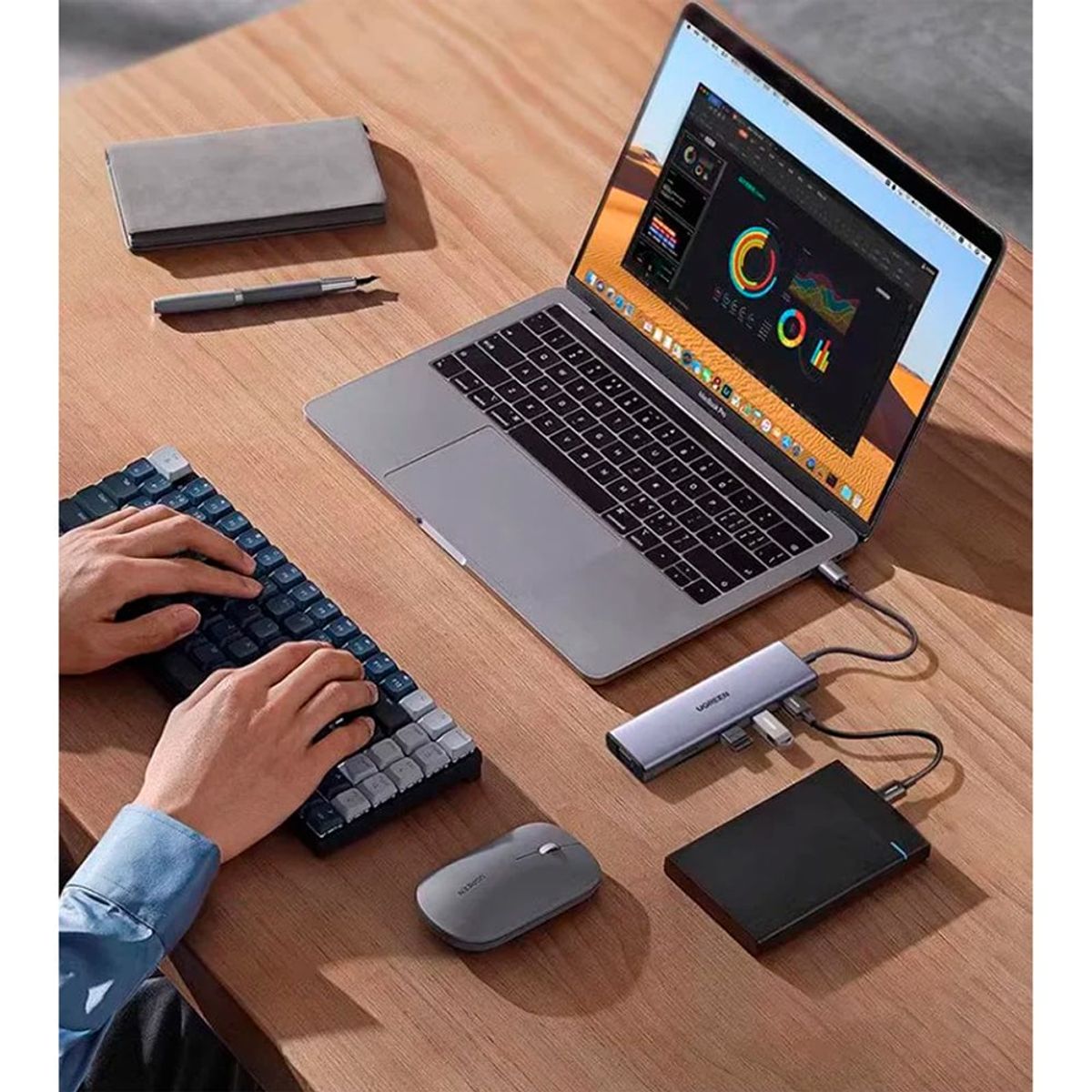 UGREEN - Adaptador Tipo C 9 en 1 Multiport Hub Estacion Lan Hdmi 4k UGREEN 100W