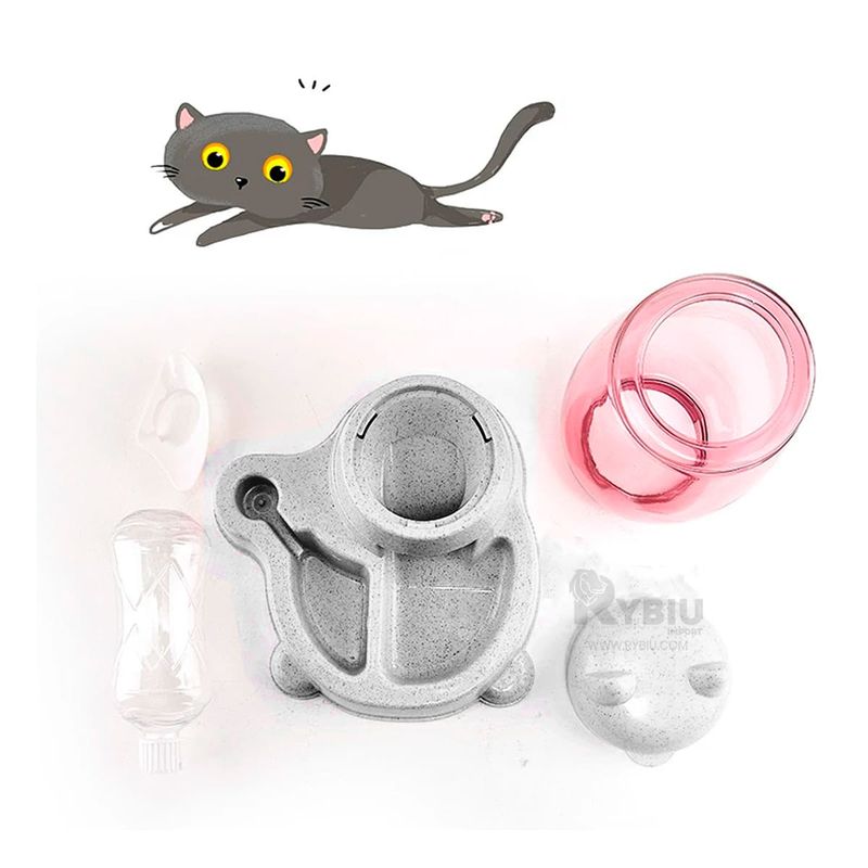 RYBIU IMPORT - Dispensador con Botella en Gris Y+Regalo Ligas para Peinar