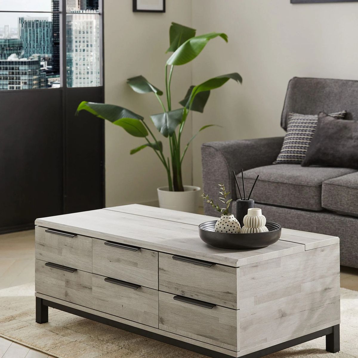 TU MESITA - Mesa de Centro Moderna Amaris color Ceniza TU MESITA