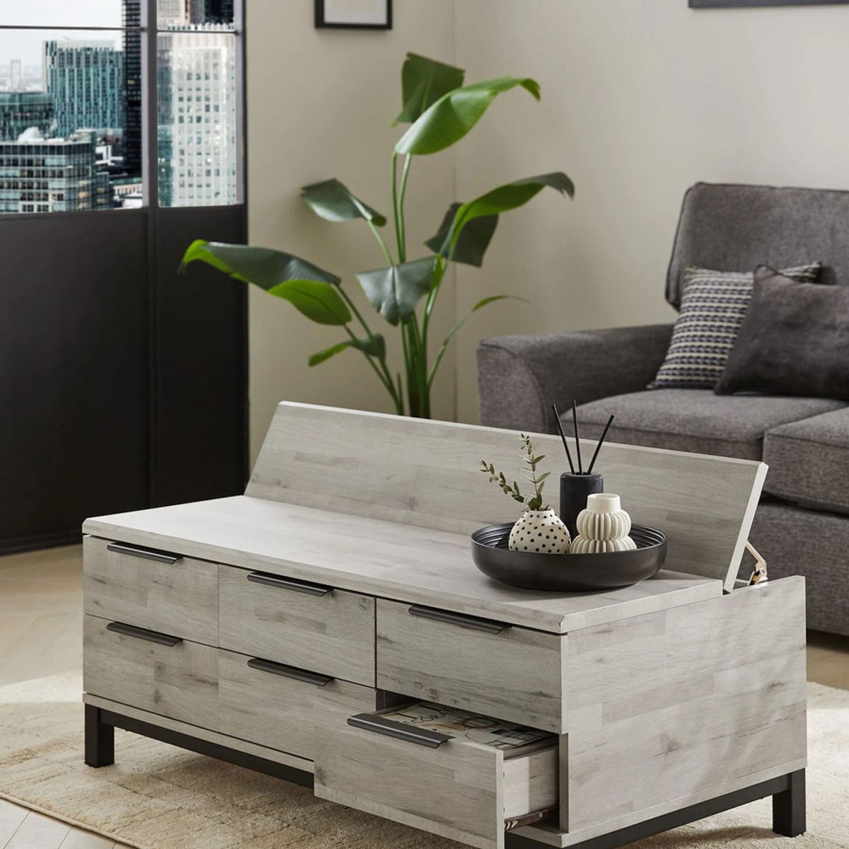 TU MESITA - Mesa de Centro Moderna Amaris color Ceniza TU MESITA