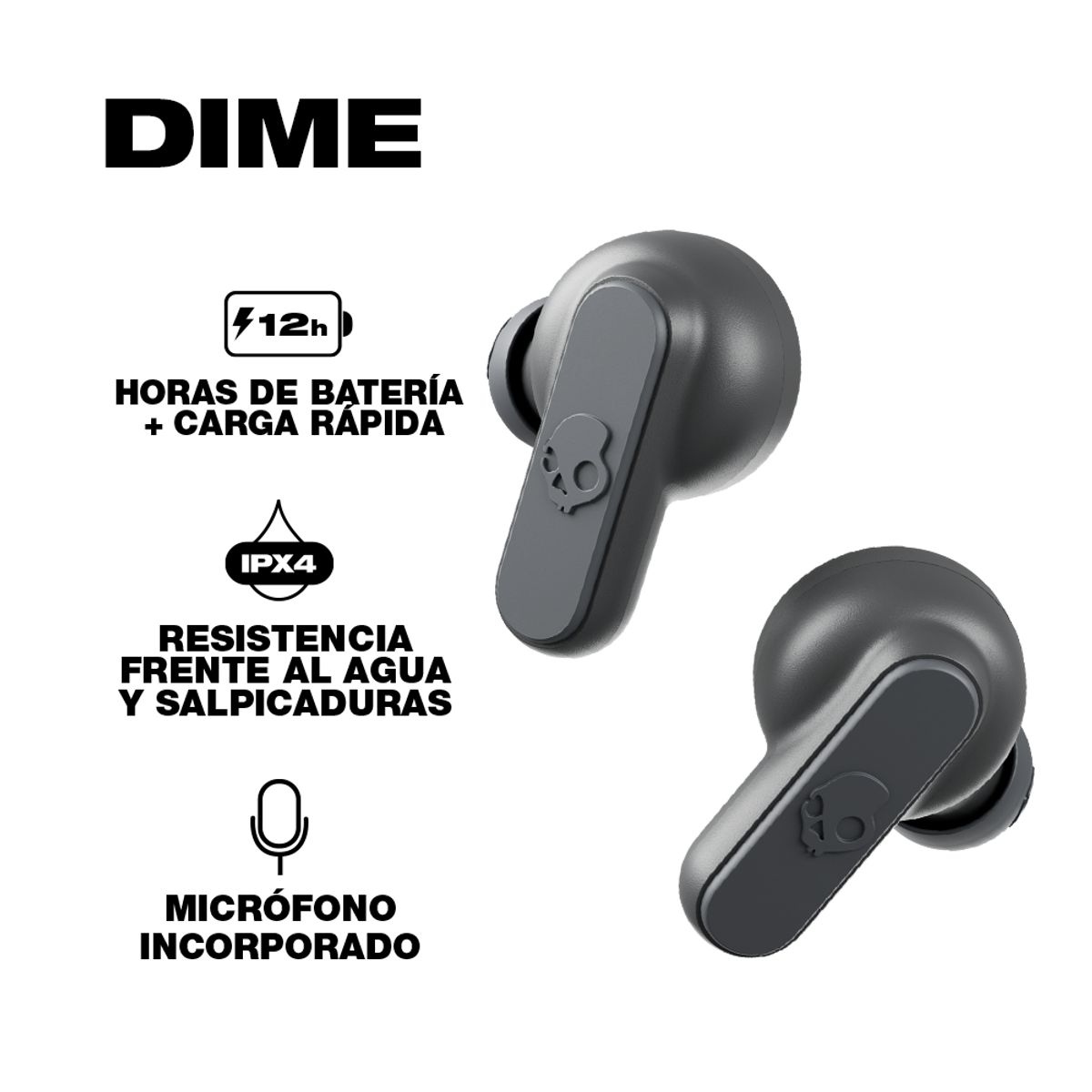SKULLCANDY - Audifonos Inalambricos Skullcandy Dime XT Chill Grey