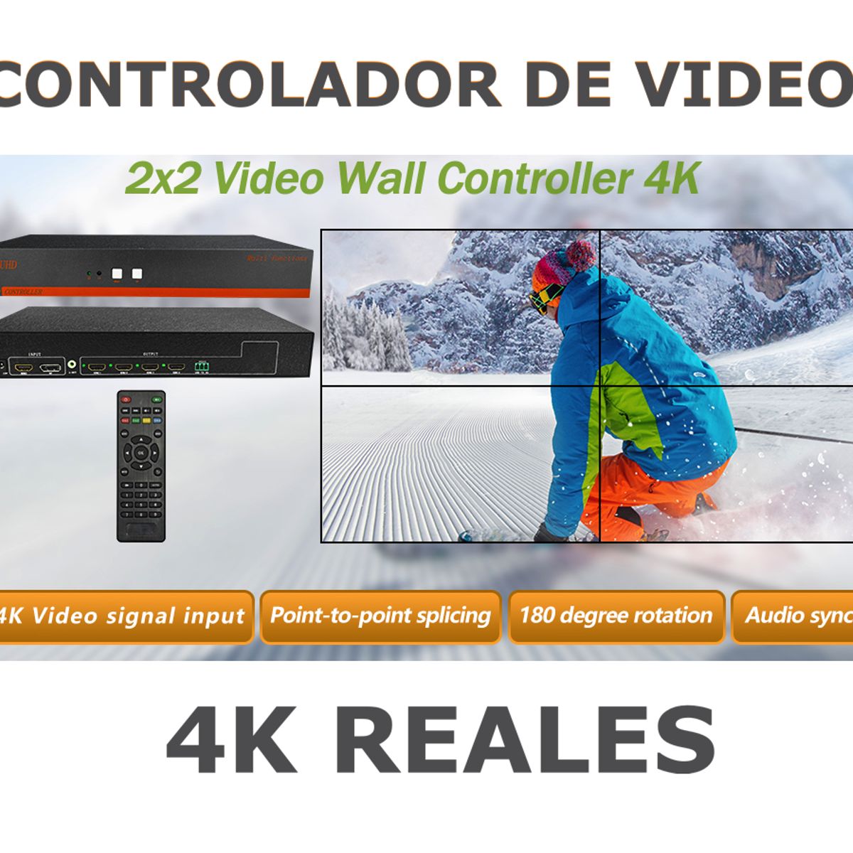 LINK - CONTROLADOR VIDEO WALL 4K HASTA 4 TELEVISORES PROFESIONAL - USO 24/7