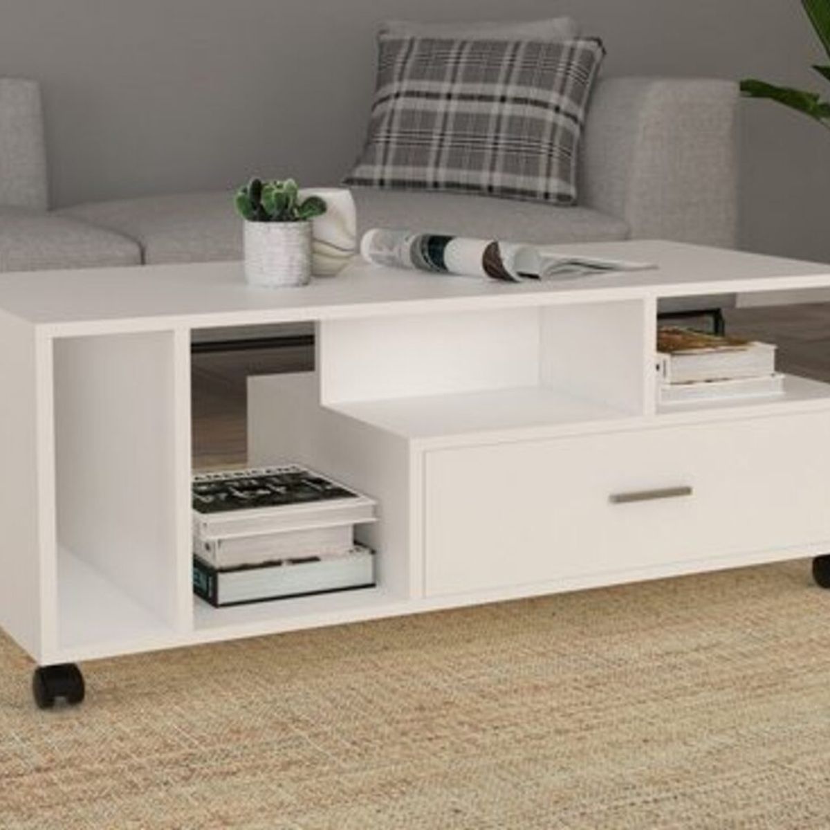 TU MESITA - Mesa de Centro Moderna Eira Blanco TU MESITA