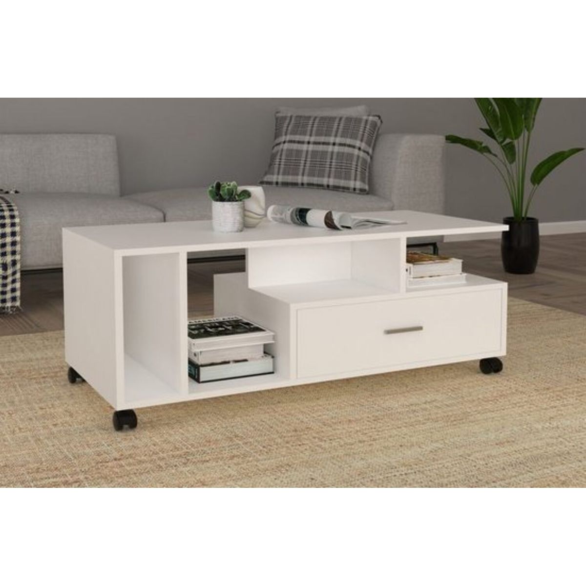 TU MESITA - Mesa de Centro Moderna Eira Blanco TU MESITA