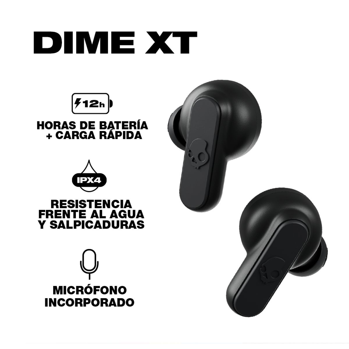 SKULLCANDY - Audifonos Inalambricos Skullcandy Dime XT Black + Lentes