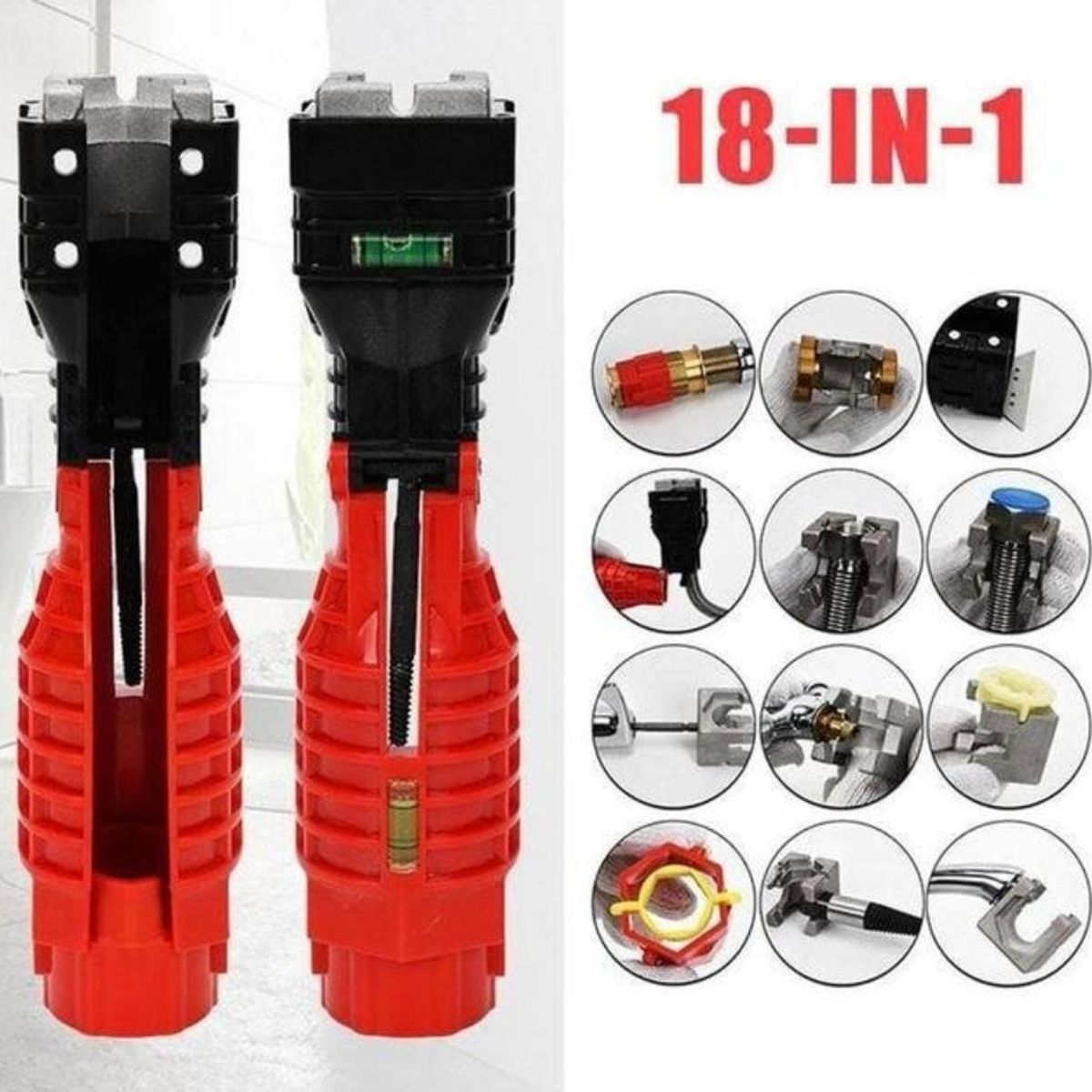 GENERICO - Llave Multifunciones para Gasfitería 18 en 1