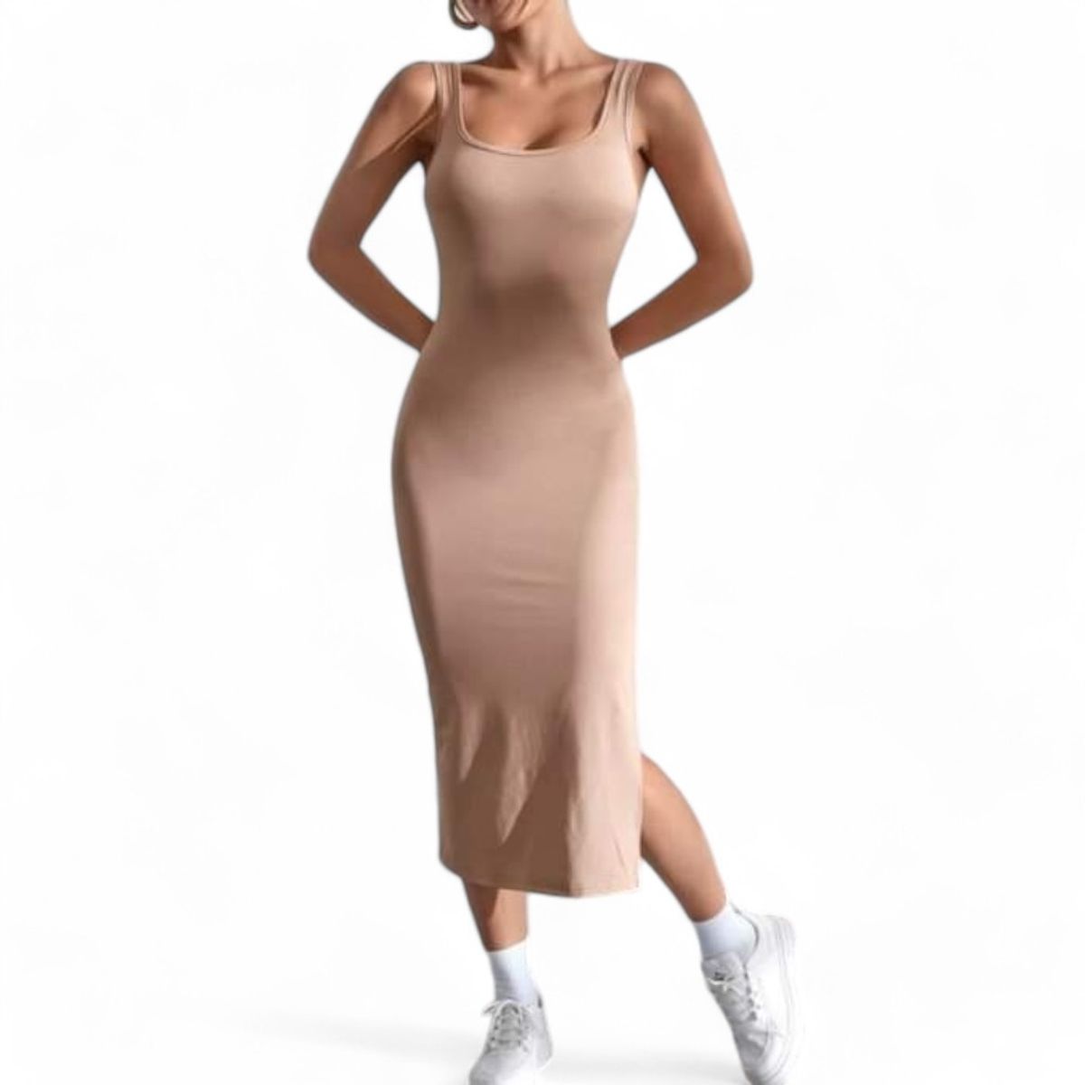 GENERICO - Vestido En Rib Grueso Sab-20 Color Beige