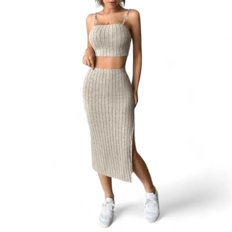 GENERICO - Conjunto Rib Acanalado Sab-20 Color Plomo