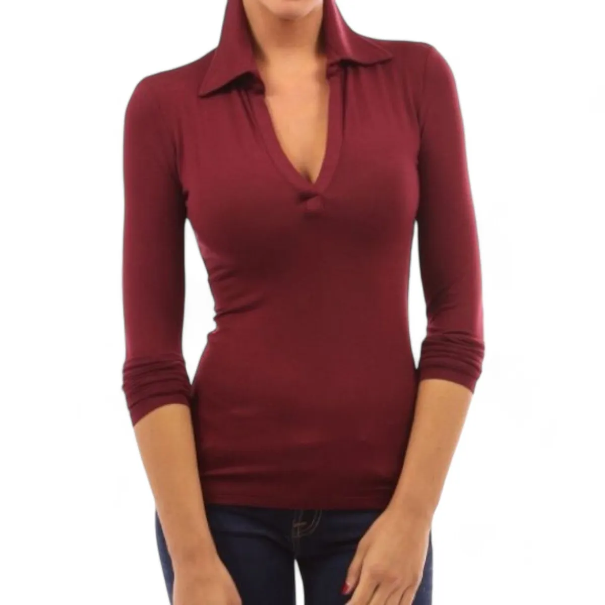 GENERICO - Camisero Manga Larga Sab-15 Color Guinda