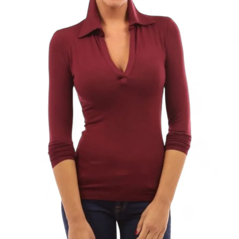 GENERICO - Camisero Manga Larga Sab-15 Color Guinda