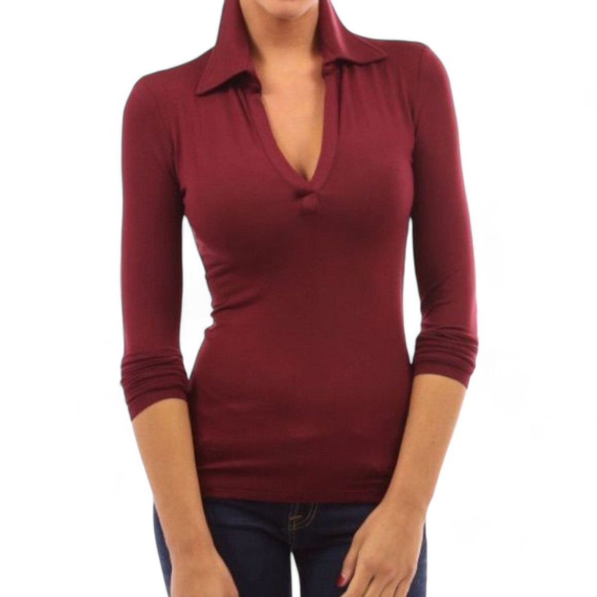 GENERICO - Camisero Manga Larga Sab-15 Color Guinda