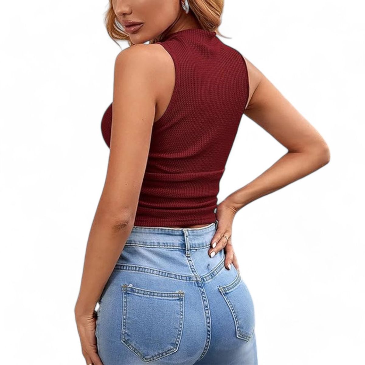 GENERICO - Polo Cuello Alto Sab-12 Color Guinda