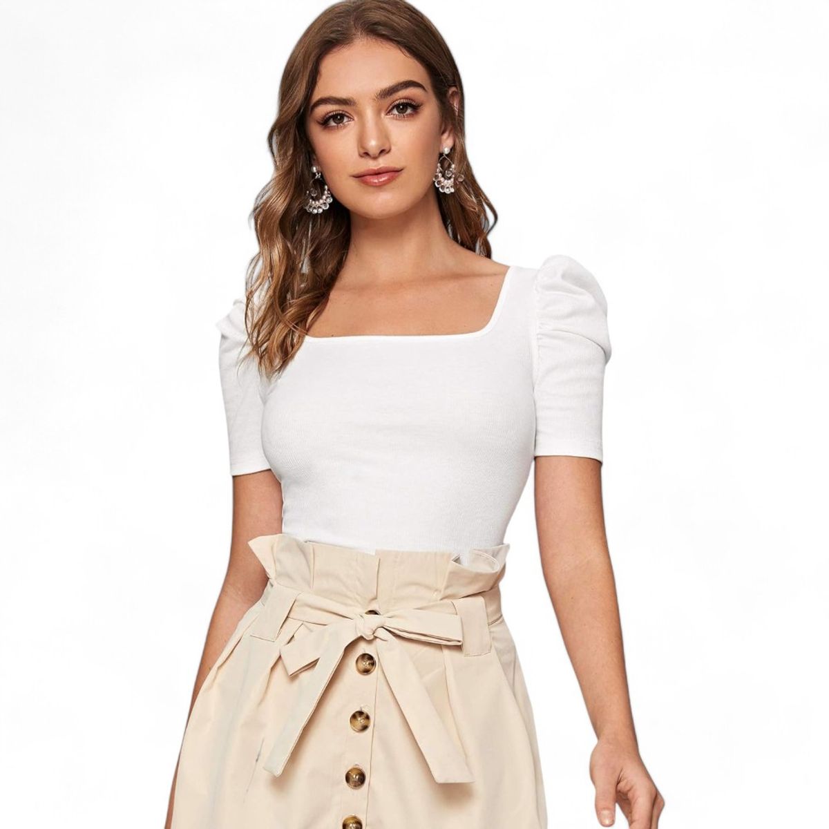 GENERICO - Polo Princesa Manga Corta Sab-13 Color Blanco