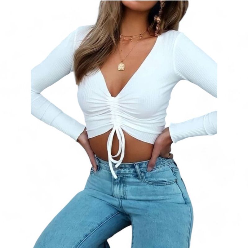 GENERICO - Polo Yosy Manga Larga Sab-13 Color Blanco