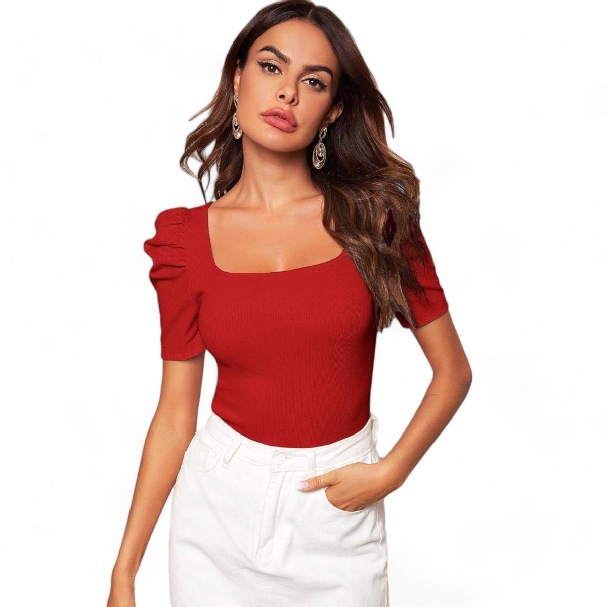 GENERICO - Polo Princesa Manga Corta Sab-13 Color Rojo