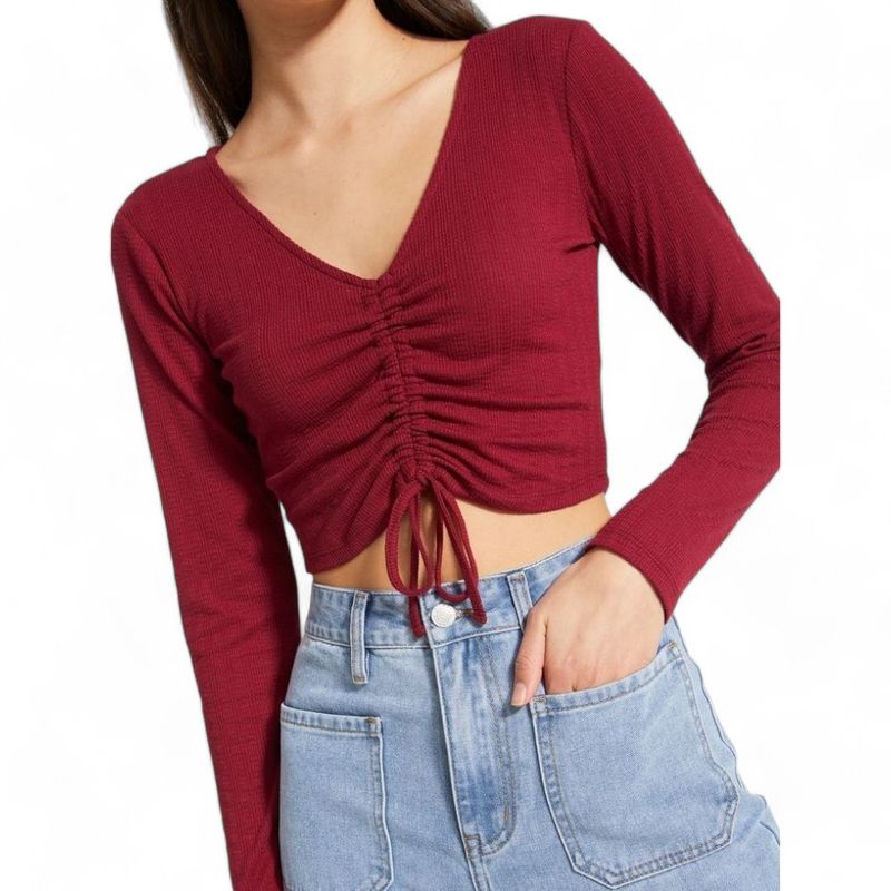 GENERICO - Polo Yosy Manga Larga Sab-13 Color Guinda